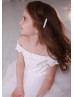 Beaded Off Shoulder Ivory Lace Tulle Flower Girl Dress Beaded Off Shoulder Ivory Lace Tulle Flower Girl Dress